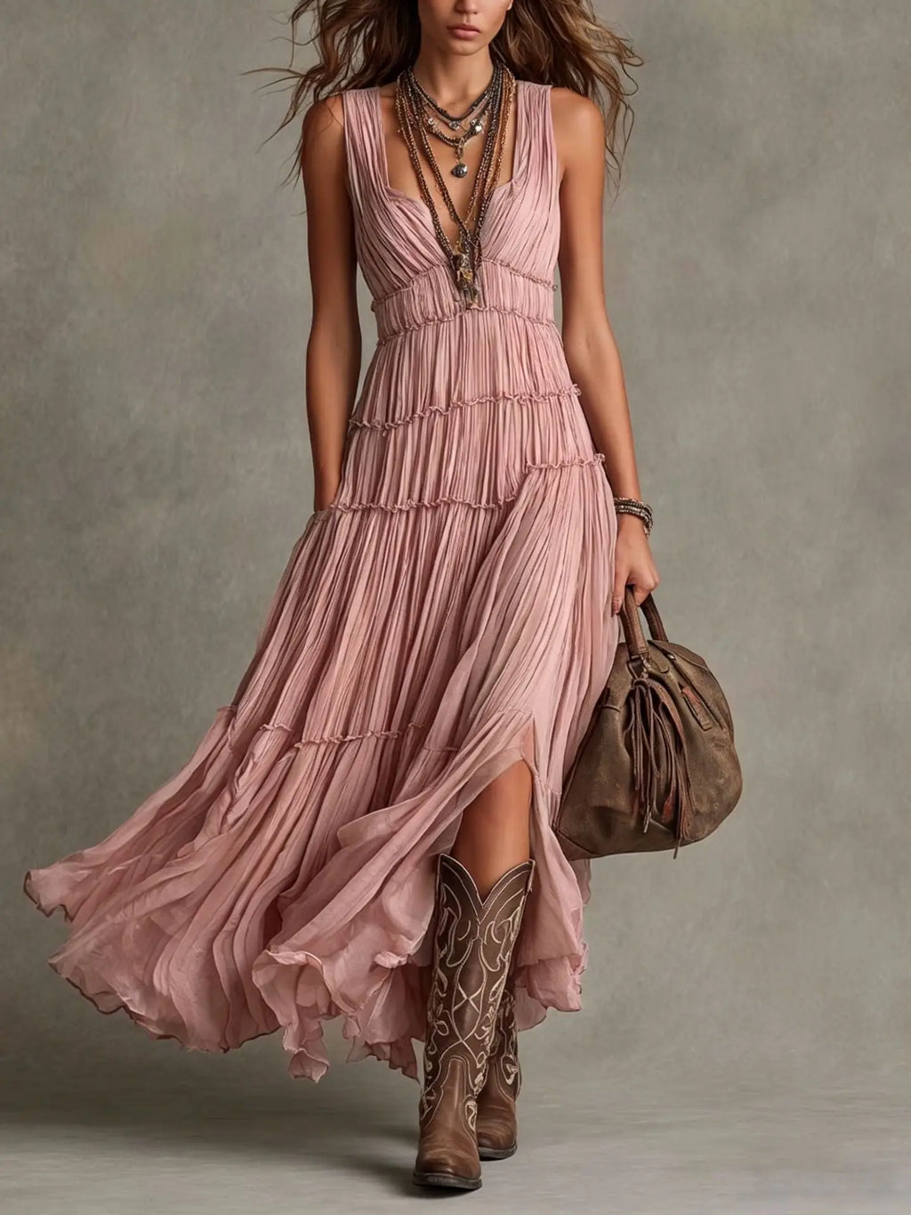 Women's Tiered Boho Dress | Maxi