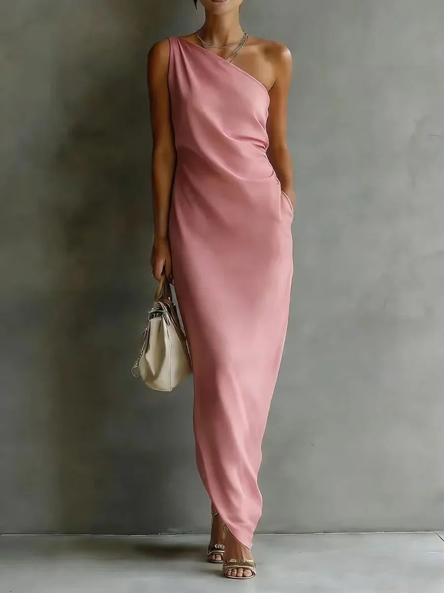 Women's One Shoulder Elegant Dress | Maxi