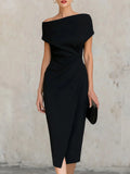 Women's Ruched Formal Dress | Midi