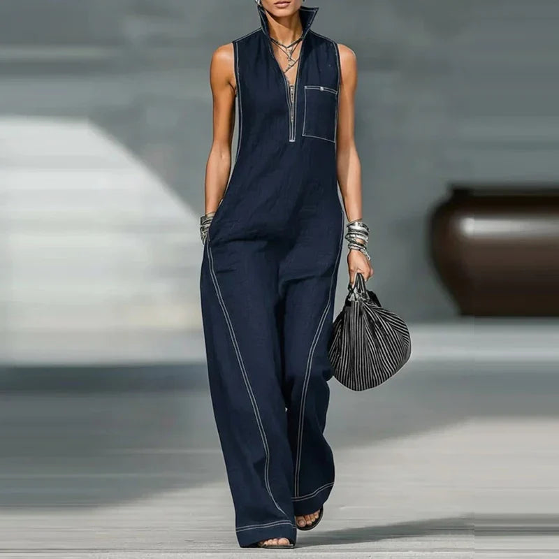 Women's Sleeveless Wide Leg Jumpsuit | Summer