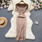 Women's Winter Maxi Ribbed Knit Sweater Dress | Warm