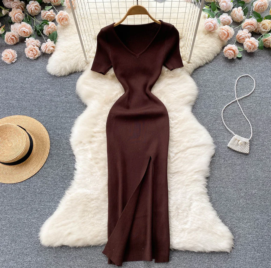 Women's Winter Maxi Ribbed Knit Sweater Dress | Warm