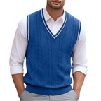 Men's V-Neck Sleeveless Knit Vest | Winter