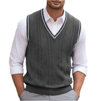 Men's V-Neck Sleeveless Knit Vest | Winter