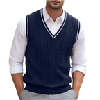Men's V-Neck Sleeveless Knit Vest | Winter