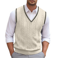 Men's V-Neck Sleeveless Knit Vest | Winter