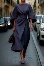 Women's Elegant Lantern Sleeve Dress | Midi