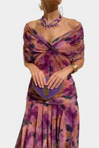Women's Elegant Off Shoulder Wedding Guest Formal Dress | Maxi