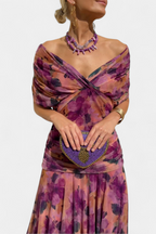 Women's Elegant Off Shoulder Wedding Guest Formal Dress | Maxi