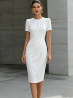 Women's Formal Waist Cinched Dress | Midi