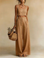 Women's Cropped Summer Set | Wide-Leg