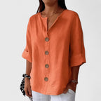 Women's Elegant Button Up Short Sleeves Blouse | Summer