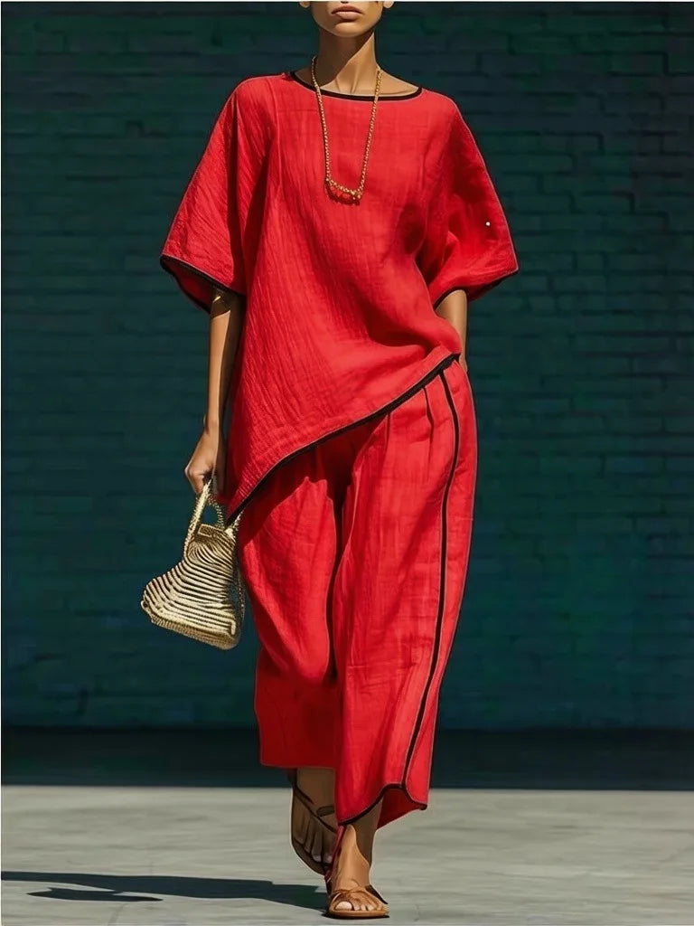Women's Contrast Trim Co-Ord Set | Two Piece