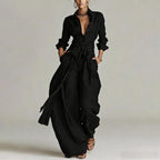 Women's Elegant Wide Leg Jumpsuit | Tie Waist