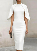 Women's Cape Sleeves Dress | Midi
