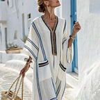 Women's Summer Striped Kaftan Dress | Maxi