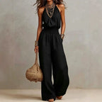 Women's Boho Sleeveless Jumpsuit | Wide Leg