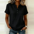 Women's Textured Button Blouse | Short Sleeves