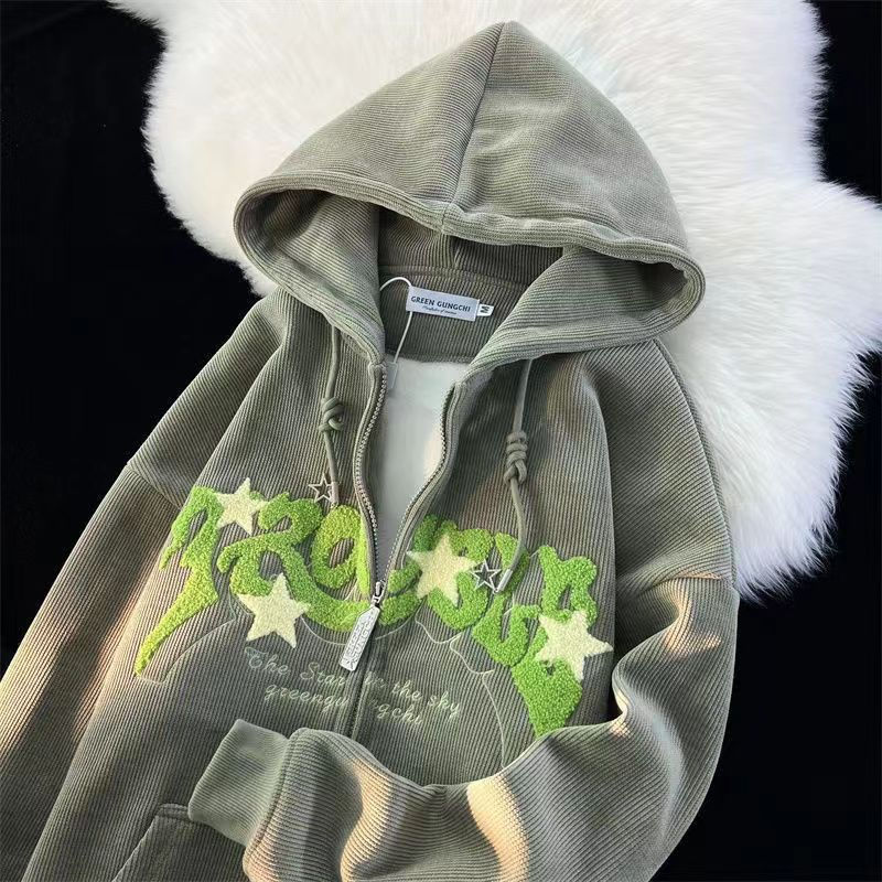 Men’s Embroidered Graphic Zip Up Hoodie | Streetwear
