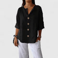 Women's Elegant Button Up Short Sleeves Blouse | Summer