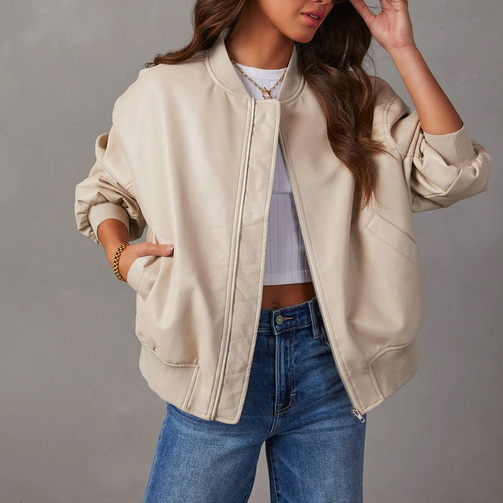 Women's Oversized Winter Bomber Jacket | Zip Up