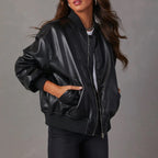 Women's Oversized Winter Bomber Jacket | Zip Up