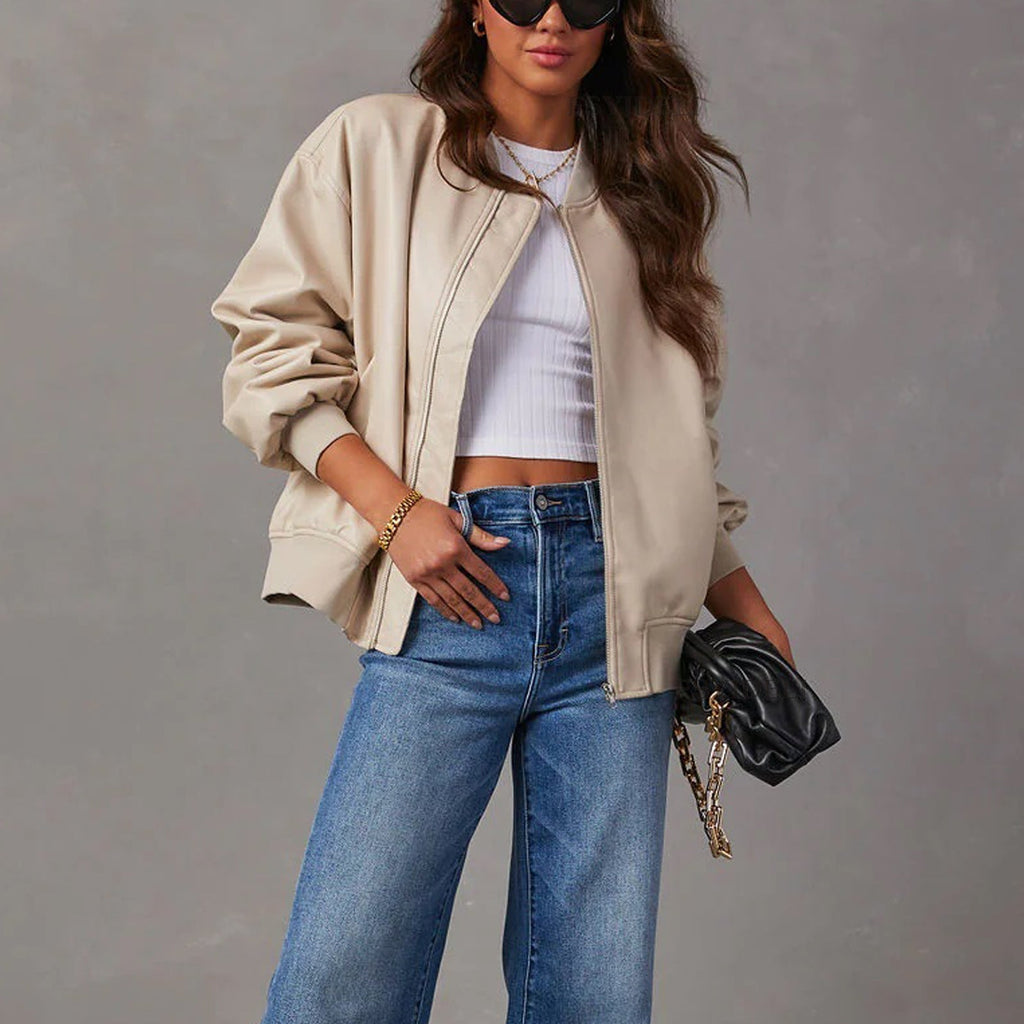 Women's Oversized Winter Bomber Jacket | Zip Up
