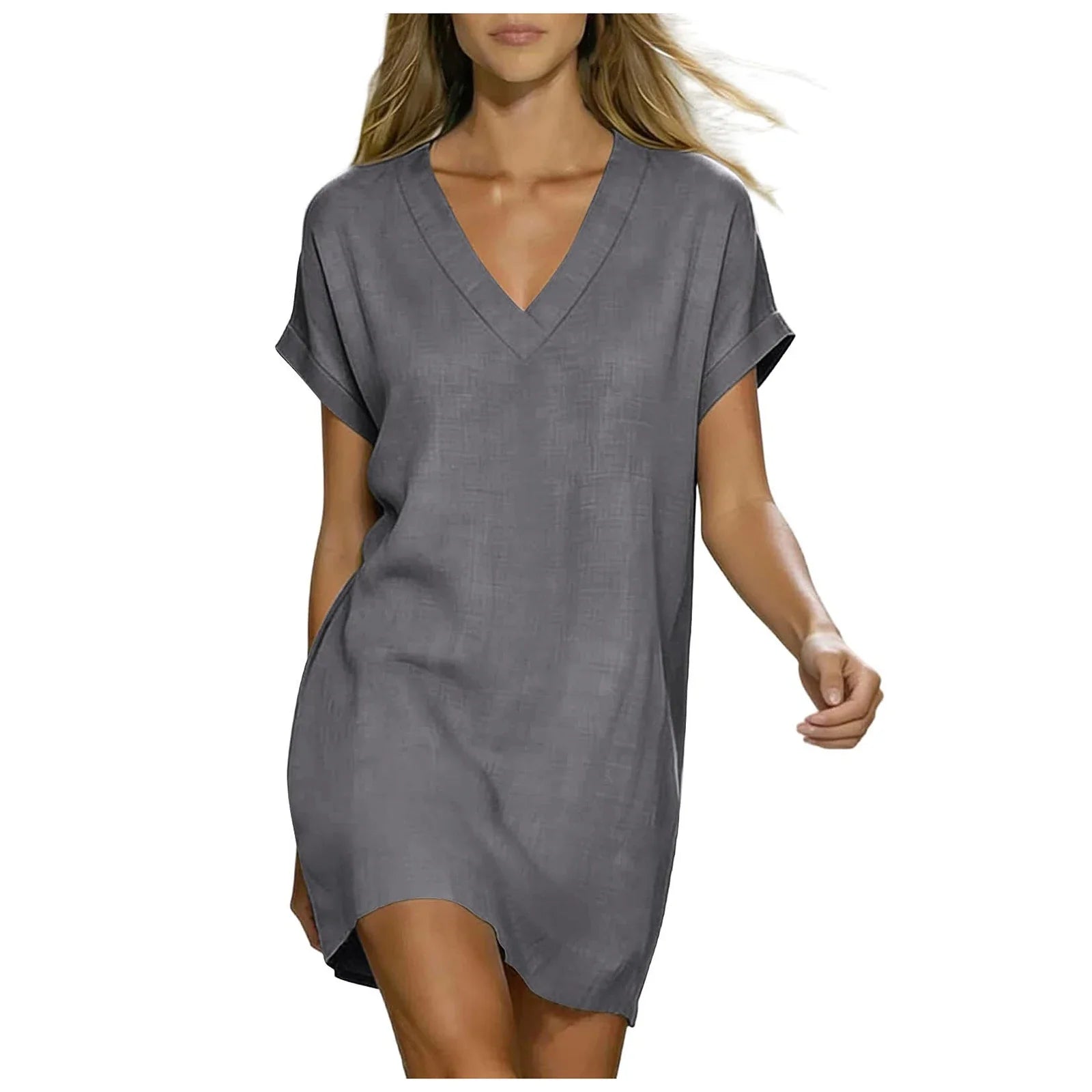 Women's Summer V-Neck Shift Dress | Mini