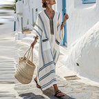 Women's Summer Striped Kaftan Dress | Maxi