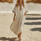 Women Caftan V-Neck Summer Dress | Maxi