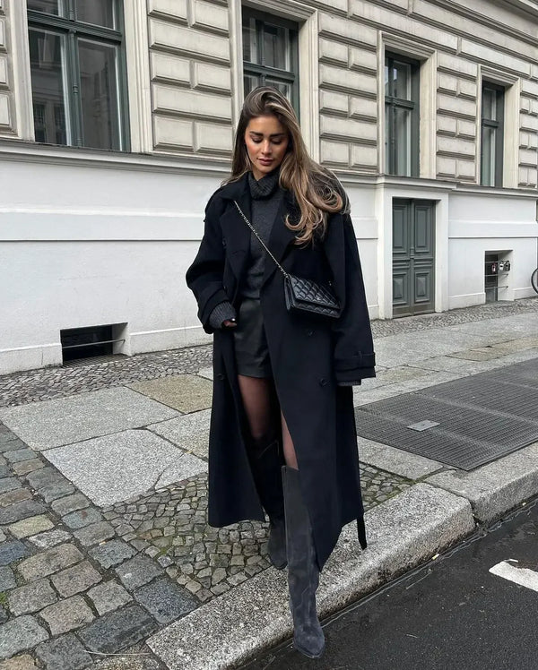 Women's Winter Oversized Trench Coat | Long