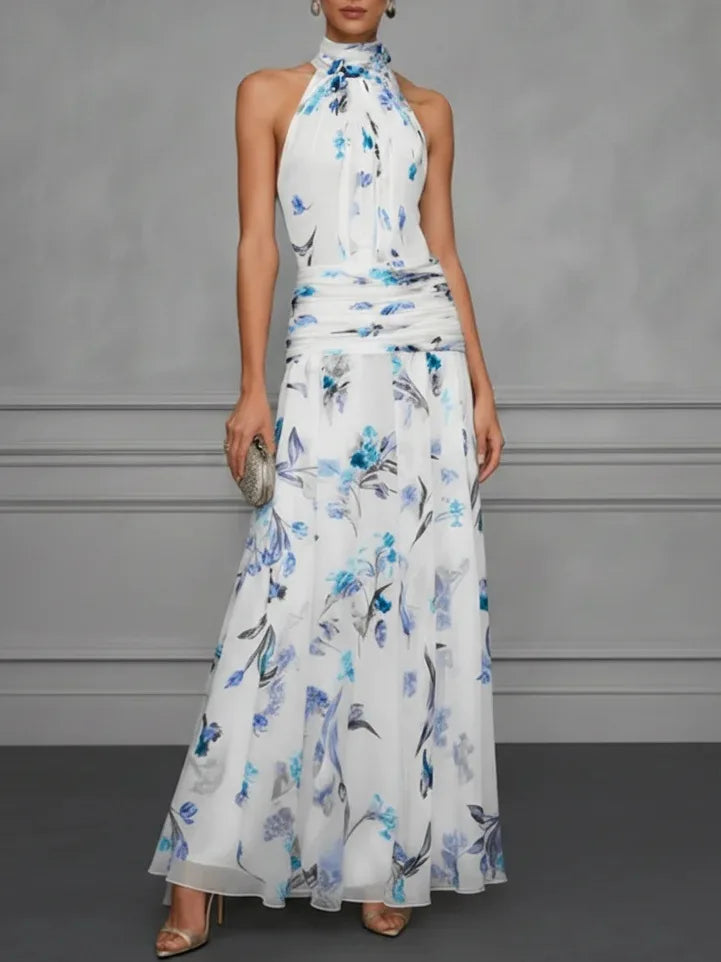 Women's Halter Neck Wedding Guest Dress | Maxi
