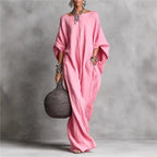 Women's Loose Fit batwing Sleeves Casual Dress | Maxi