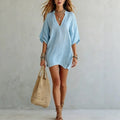 Women's Split Neck Summer Dress | Mini