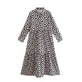 Women’s A-Line Printed Flared Shirt Dress | Midi