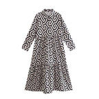 Women’s A-Line Printed Flared Shirt Dress | Midi