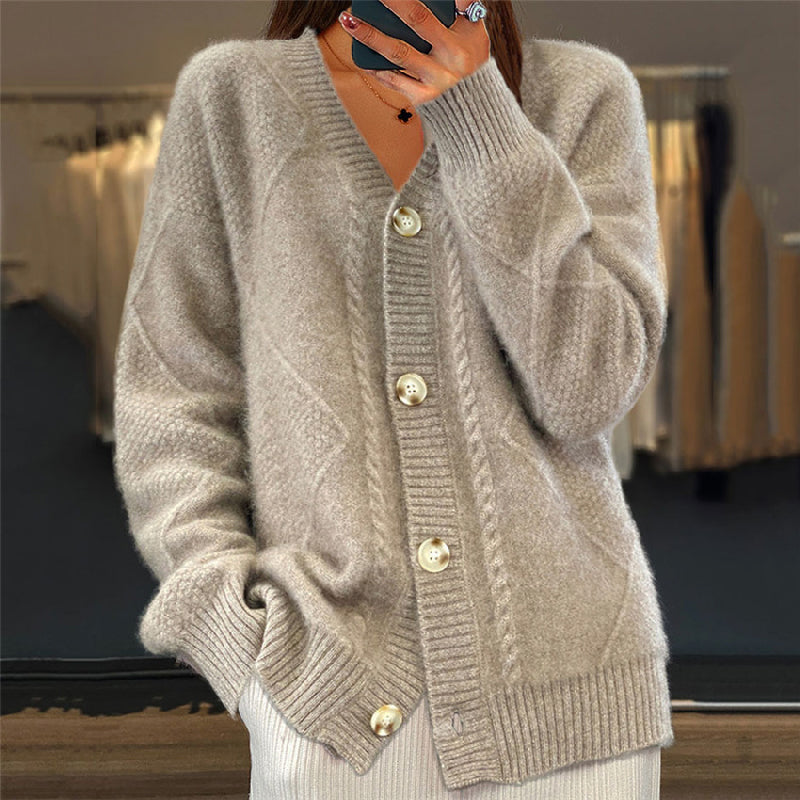 Women's Long Button Up Knitted Cardigan | Winter