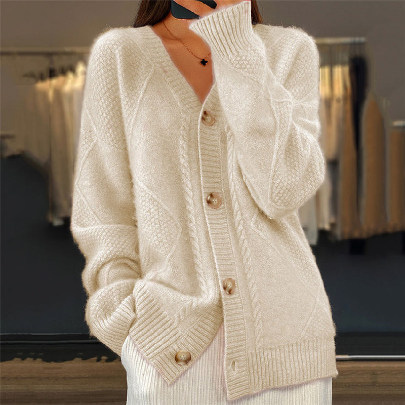 Women's Long Button Up Knitted Cardigan | Winter