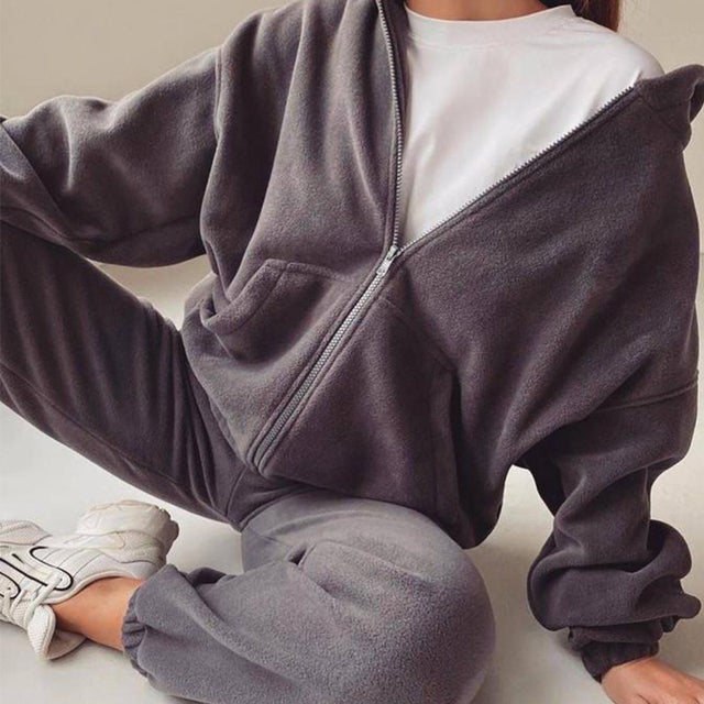 Women's Hoodie and Pants Tracksuit Set | Oversized