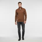 Men’s Ribbed Quarter Zip Sweater | Stand Collar