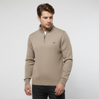 Men’s Ribbed Quarter Zip Sweater | Stand Collar