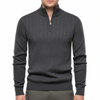 Men’s Ribbed Quarter Zip Sweater | Stand Collar