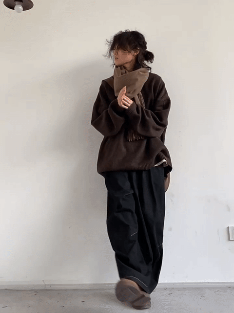 Women's Oversize Crew Neck Sweater | Winter