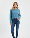 Women's Crew Neck Knit Sweater | Oversized