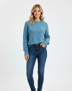 Women's Crew Neck Knit Sweater | Oversized