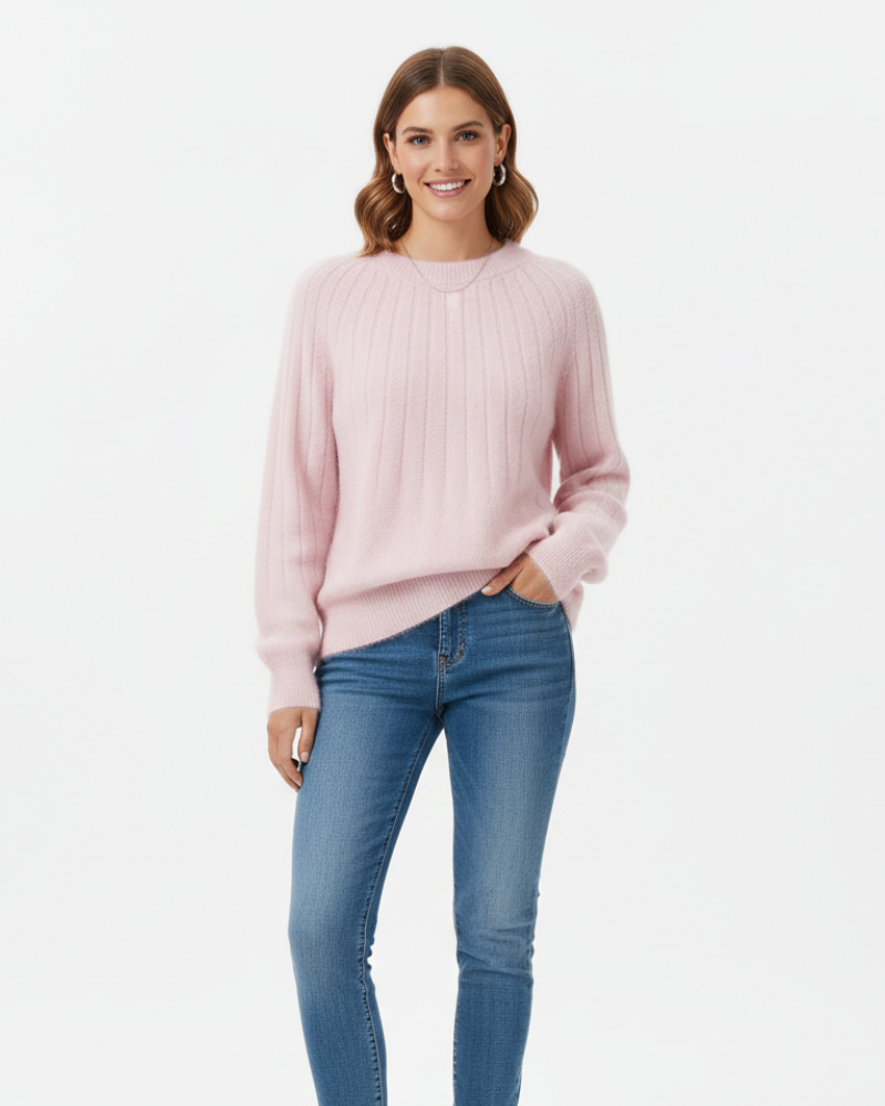 Women's Crew Neck Knit Sweater | Oversized