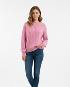 Women's Crew Neck Knit Sweater | Oversized