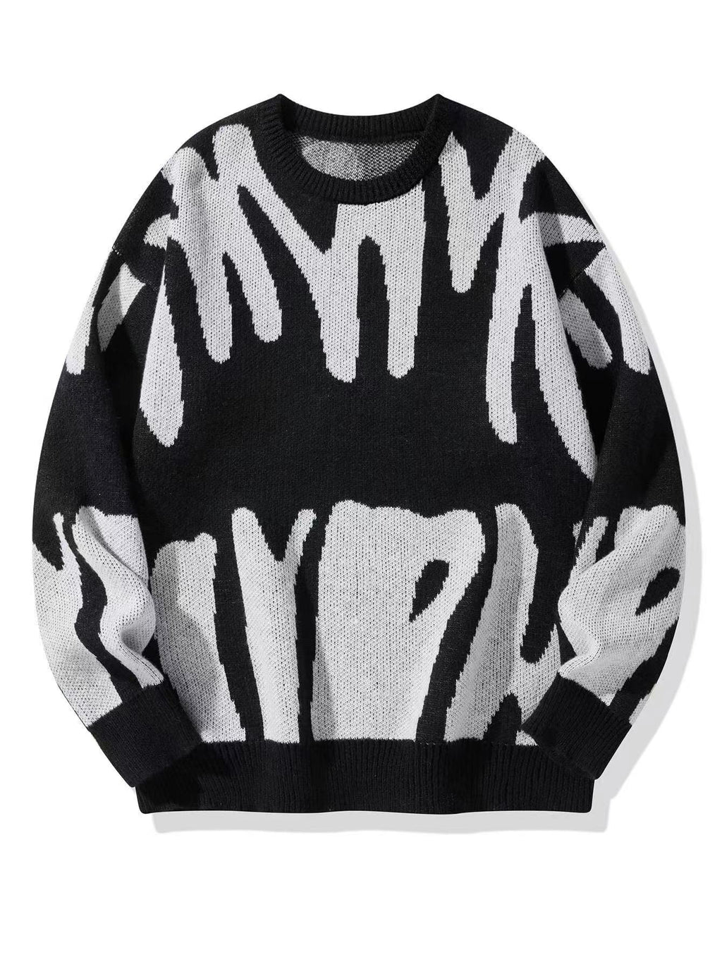 Men's Streetwear Graphic Crew Neck Sweater | Oversized