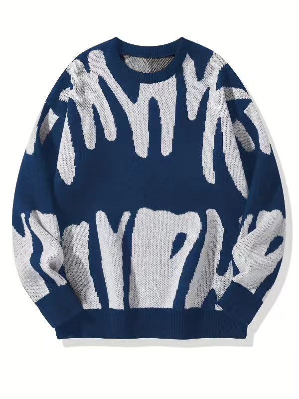 Men's Streetwear Graphic Crew Neck Sweater | Oversized
