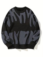 Men's Streetwear Graphic Crew Neck Sweater | Oversized